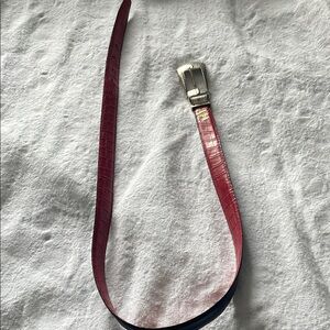 Nine West leather belt. Reversible with swivel buckle. Red and brown. Medium